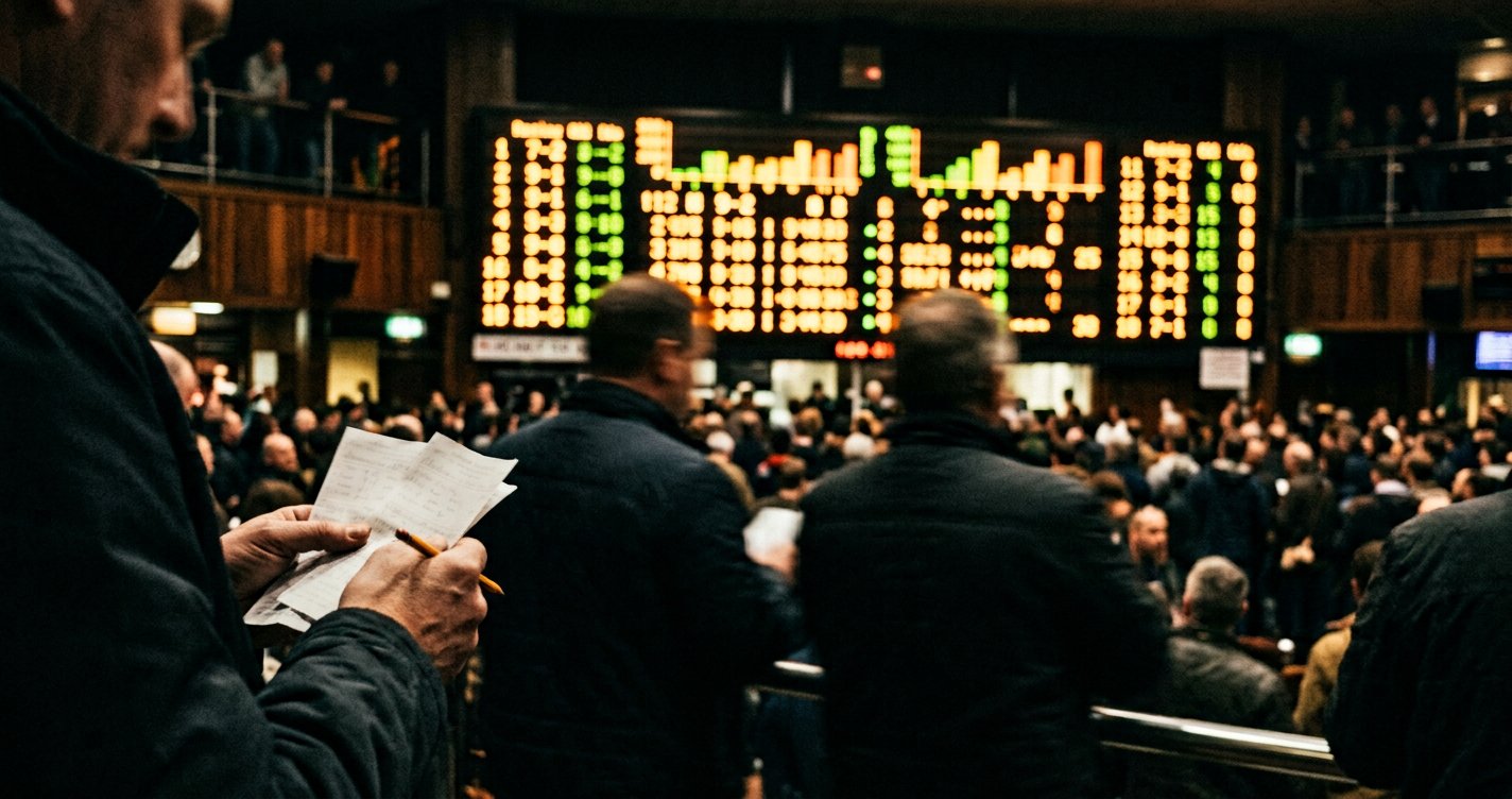 Tableau lumineux des cotes dans une salle de paris hippiques